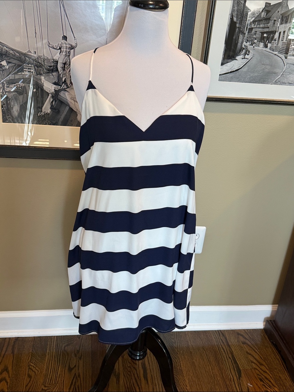 Style Rack Navy and White Striped Mini Dress